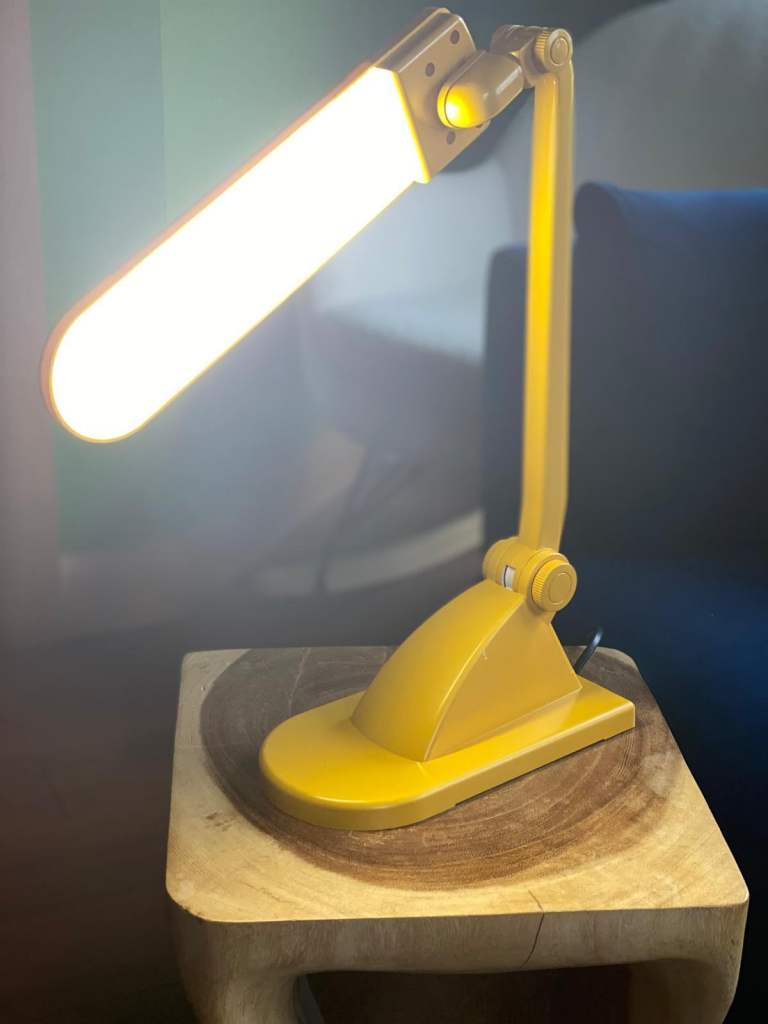 Table Desk Lamp with warm glow tube/bulb for office, study, reading, bedroom / cosey & snug place 