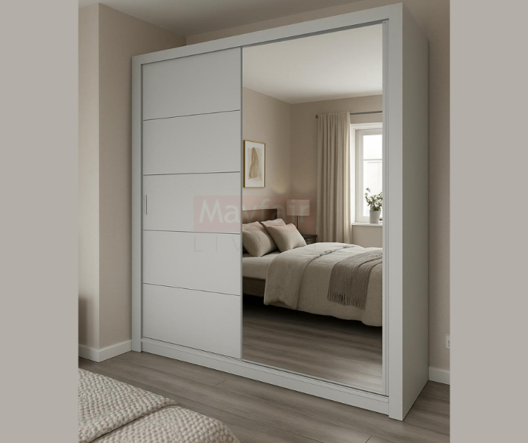 Sliding Wardrobe with Glass Mirror - White - Oak - Black - Grey - FREE UK DELVIERY 