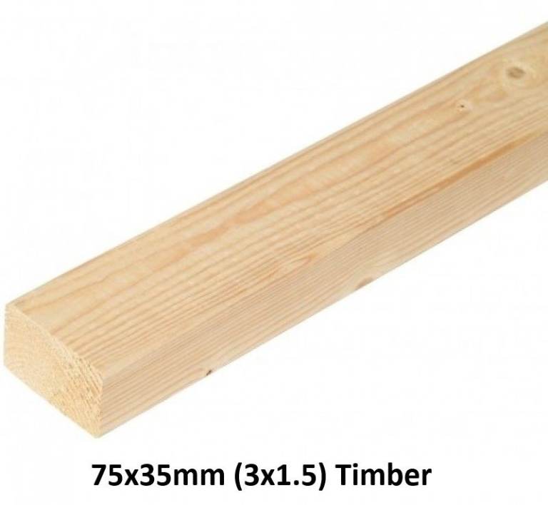 75mm x 35mm (3x1.5) Timber