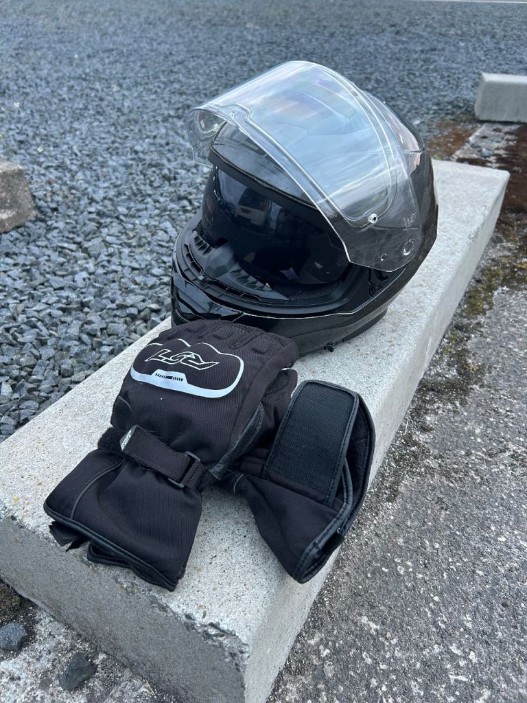 LS2 helmet and RST Gloves