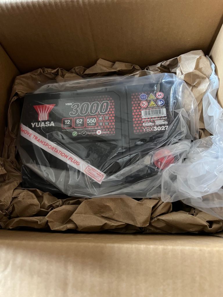 Yuasa 12v car battery. New and unused.