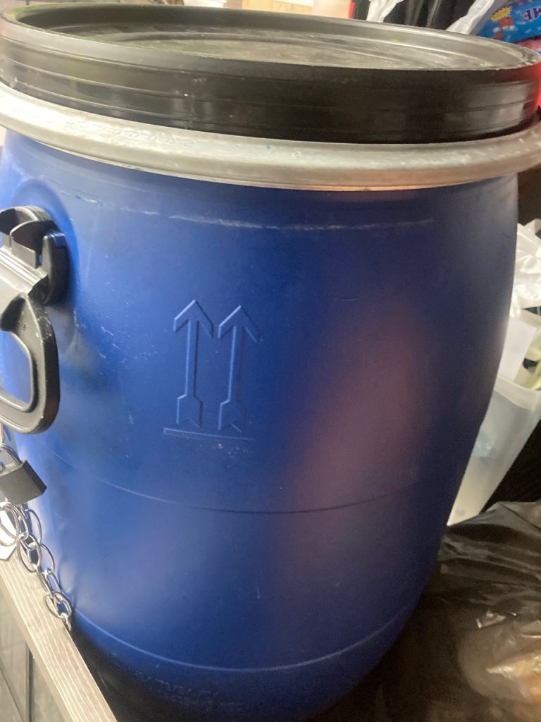Heavy Duty Blue small Plastic Drum / Barrel with Lid & Locking Ring - UN Certified