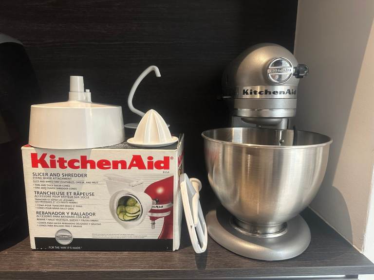 KitchenAid Stainless Steel Mixer plus attachments 