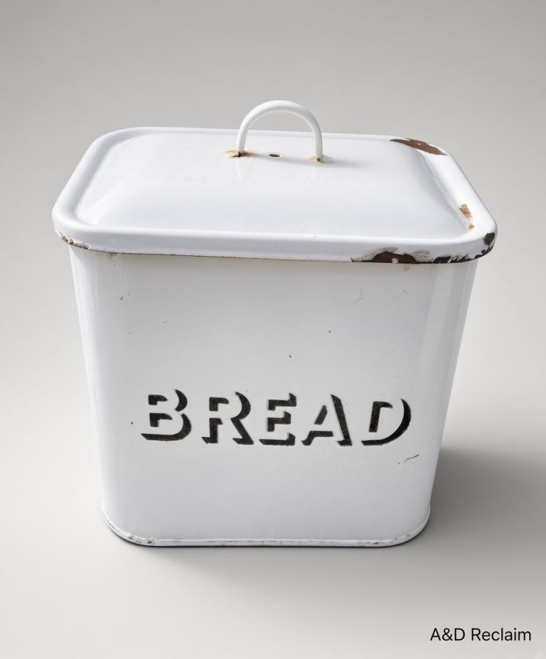 Secondhand Enamel Bread Bin