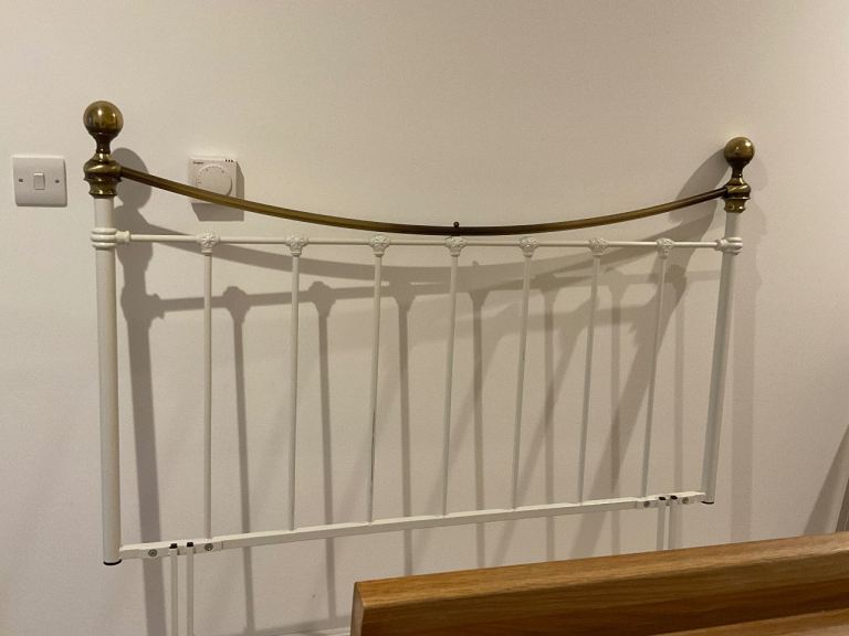 Brass and white headboard 4’6”