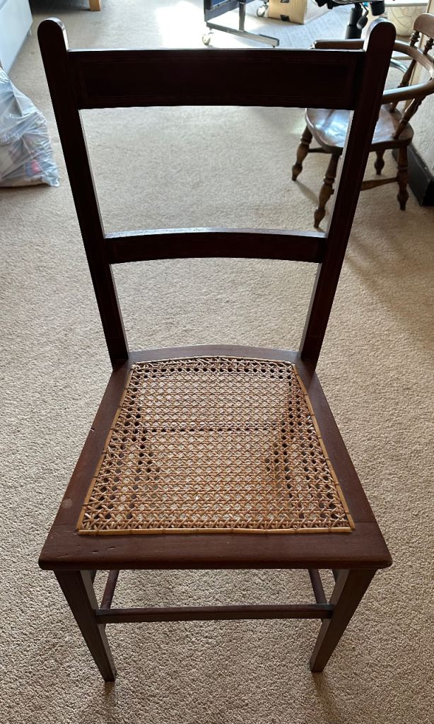 Antique Edwardian wood Cane Chair