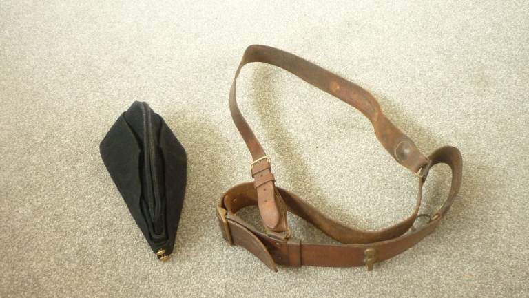 vintage sam brown belt and cap