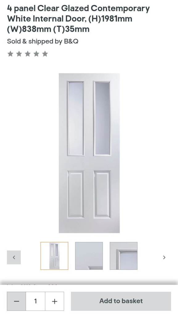 Brand new B and Q internal doors x 2 open to offers