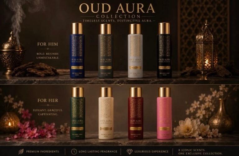 Oud Aura Fragrance Gift Set for Men & Women - 8 x 100ml Sprays