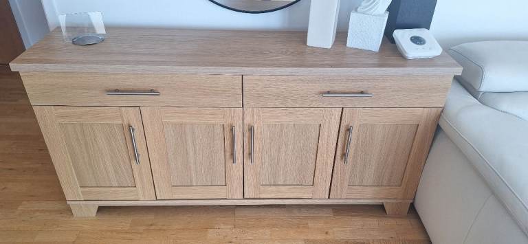 Solid Wood Sideboard with Drawers and Cupboards