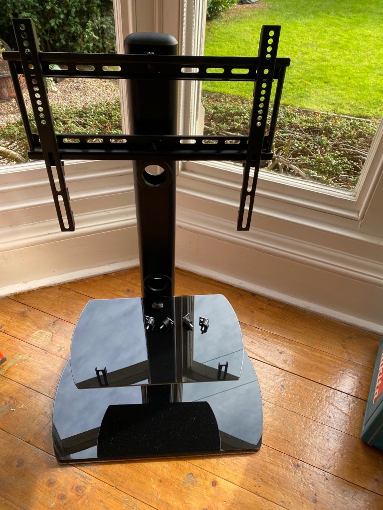 Black Glass TV Stand Excellent Condition FREE