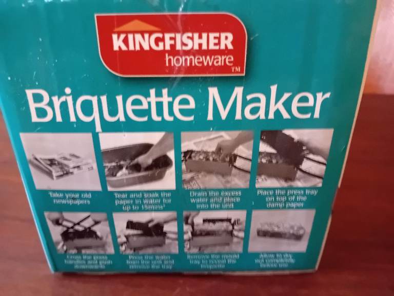 Kingfisher Black Log Briquette Maker Eco Friendly Paper Brick PRICE SLASH DOWN FROM £10