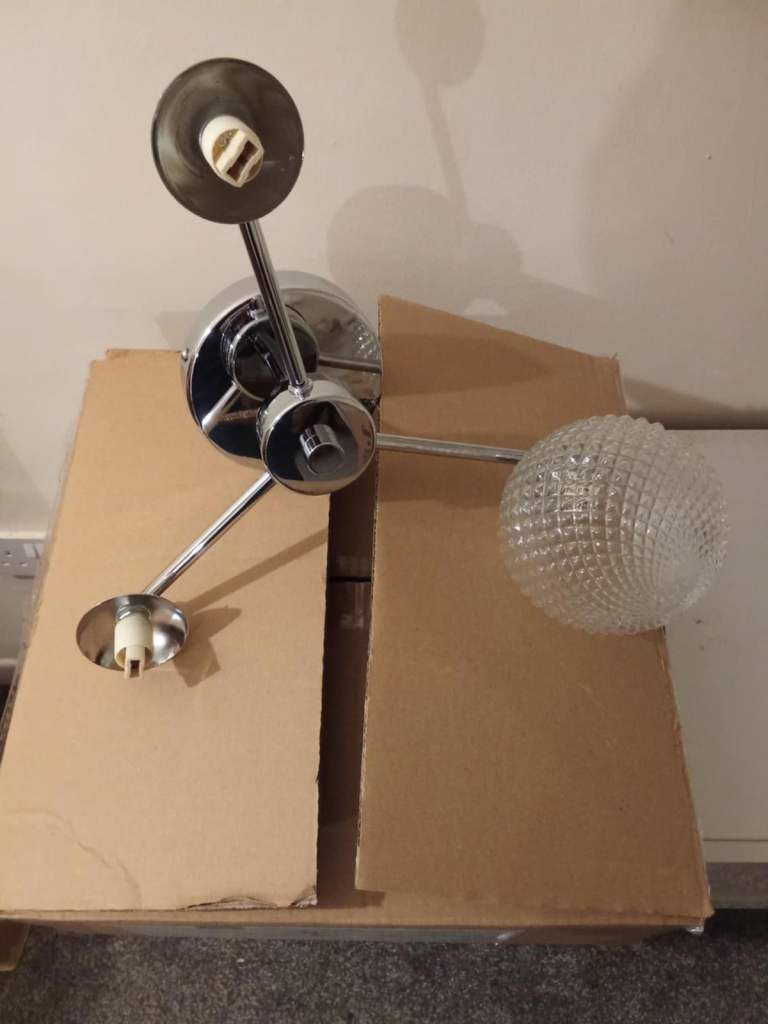 BRAND NEW - Vaughn 3 Light Semi Flush Ceiling Fitting Silver (SRS) - £40