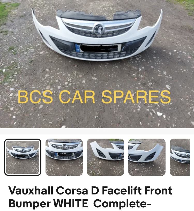 Vauxhall Corsa 2014 Front Bumper with Grill chrome white 
