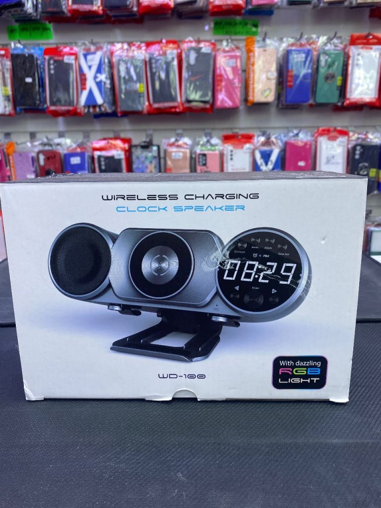 Wireless Charging Clock Speaker||Box Pack