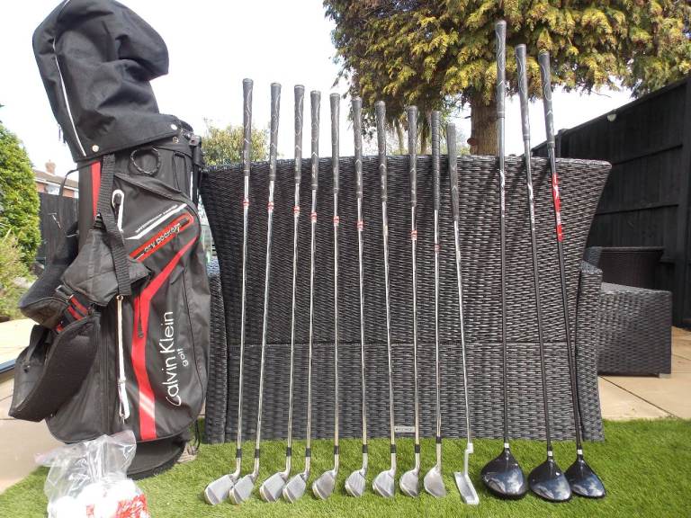 Mens Right Handed Slazenger Firesteel Golf Club Set + Bag, Balls and Tees