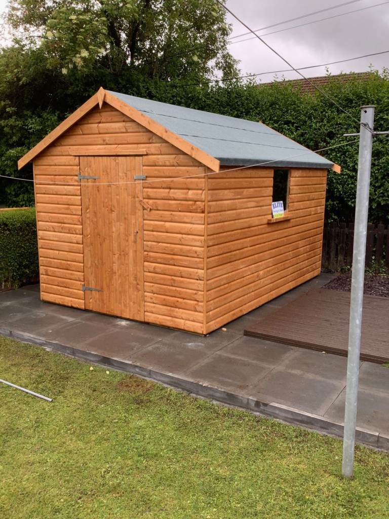 12x8 Apex Shed 20mm Log effect 