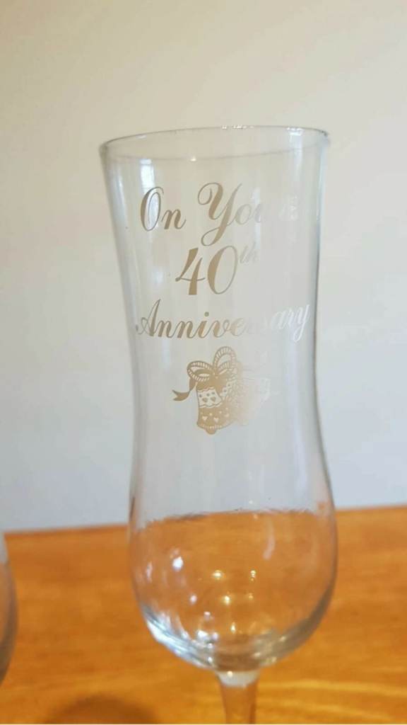 40th Anniversary Champagne Glasses