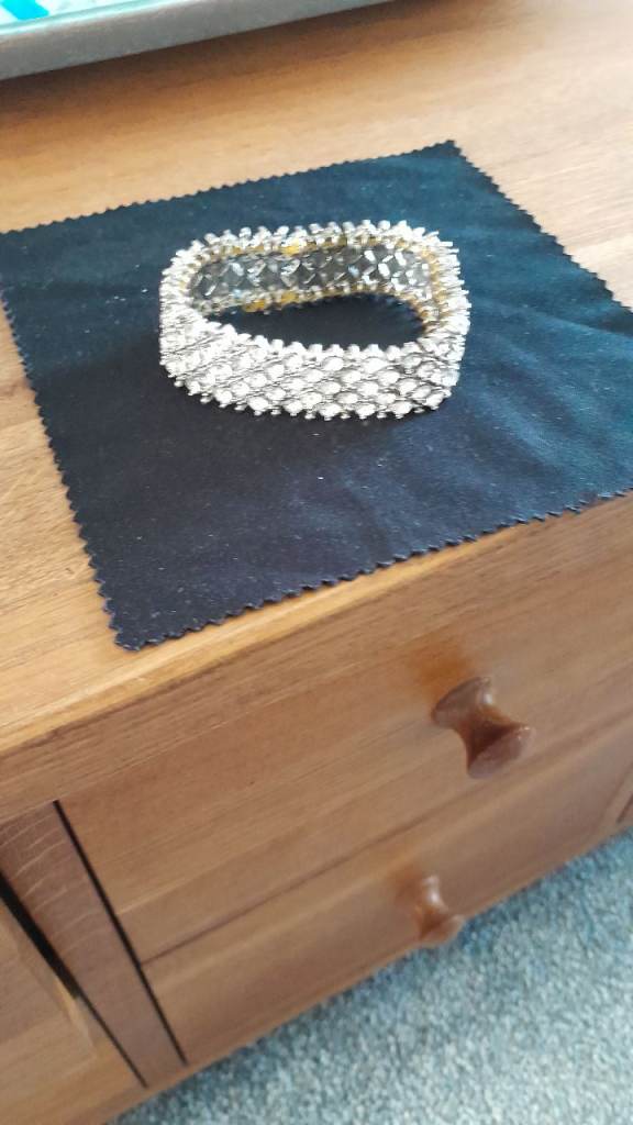 Sparkly Silver Bracelet with Clear Stones – As Good As New