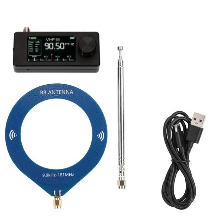 ATS Mini hf radio receiver + an extra amplified antenna