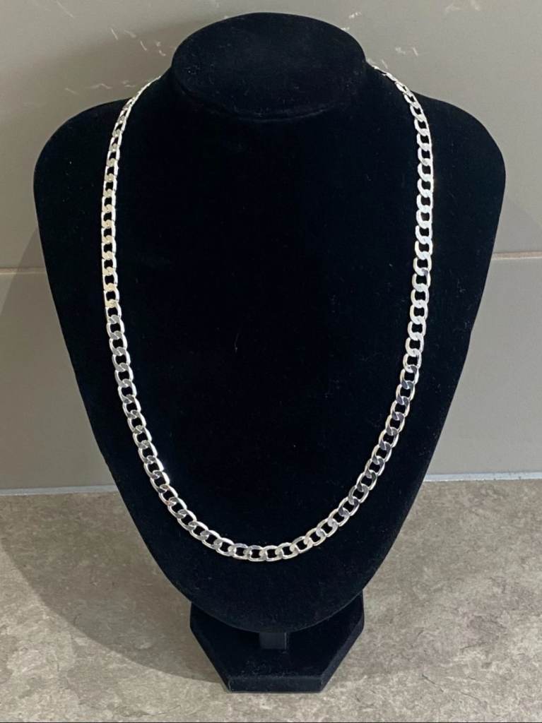 Stylish Cuban Curb 925 Sterling Silver Chain/ Necklace 