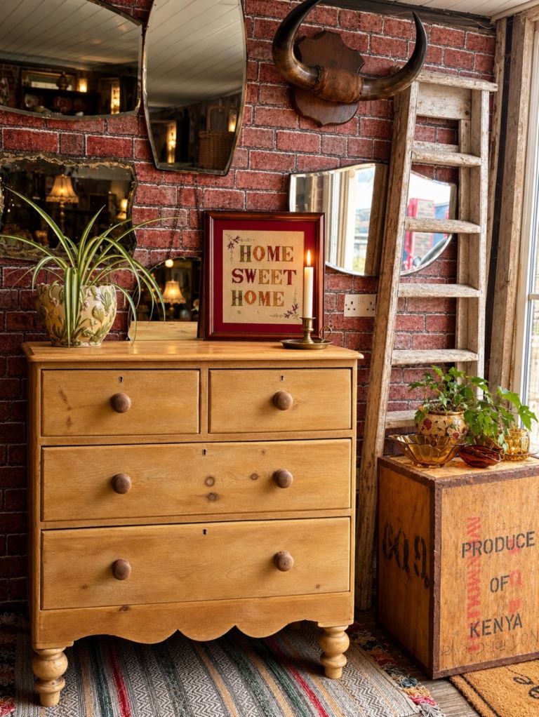 A gorgeous Victorian Stripped,pitch Pine chest of drawers*Restored