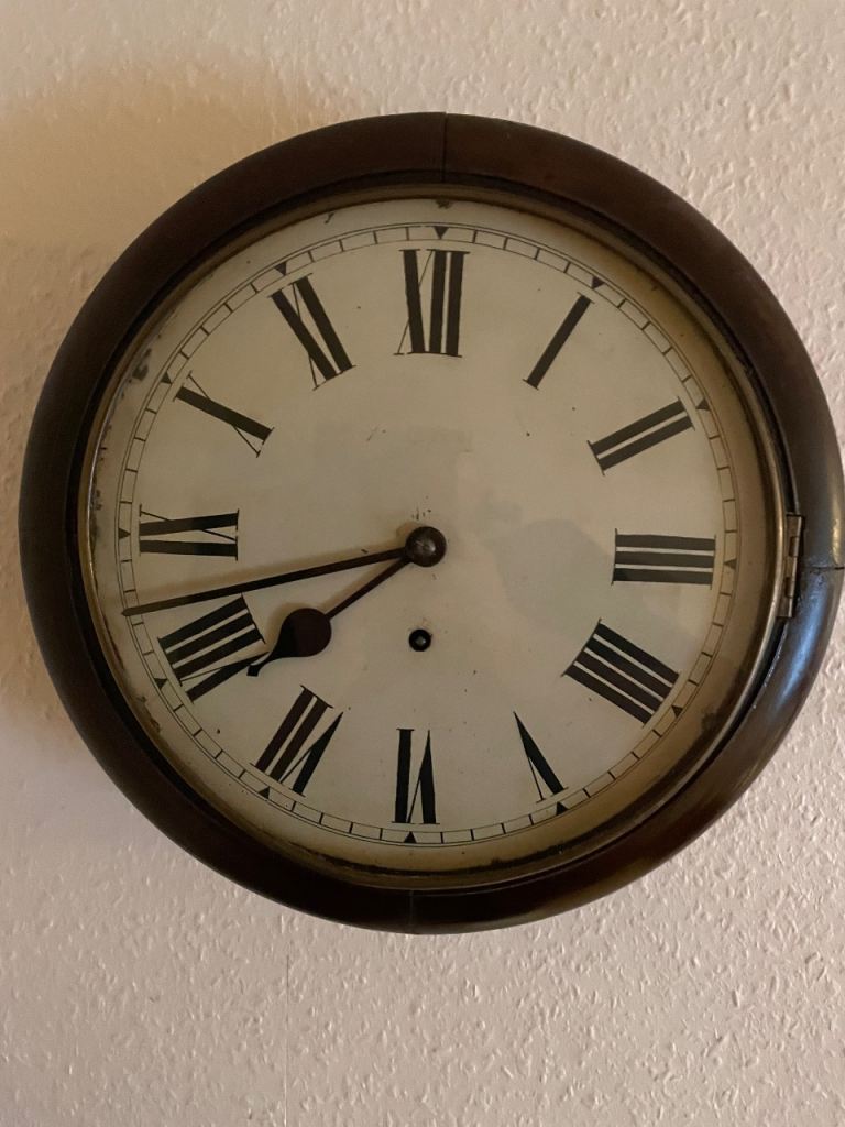Antique 8 day station clock