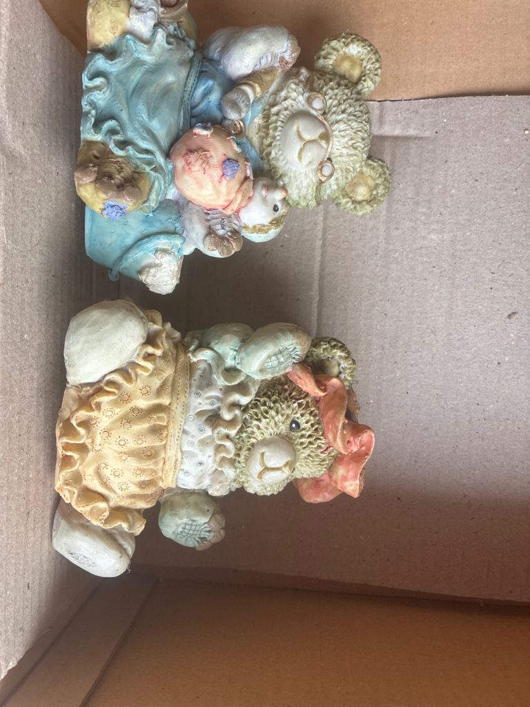 Two teddy figurine 