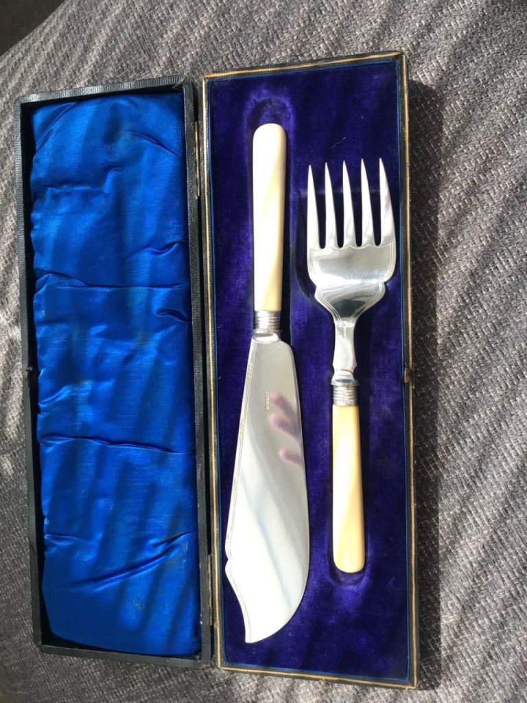 Vintage Fish Serving Set in Original Box