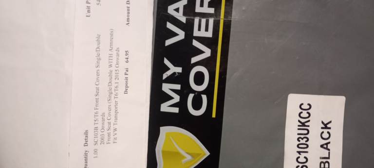 VW transporter t6-16.1 new front seat covers, single and double with arm rest for drivers 