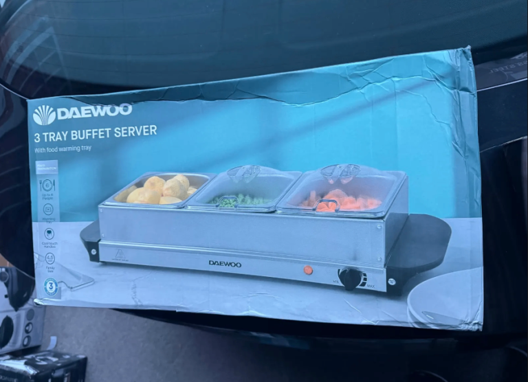✨ NEW Daewoo Electric Buffet Server (3 x 1.5L) – Box Damage – Ready to Collect