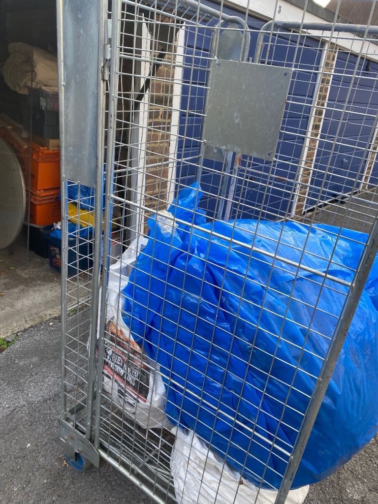 Metal Roll Cage Trolley - Good Condition