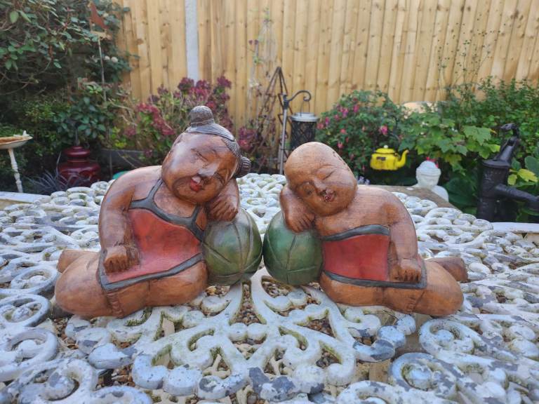 Two Vintage Asian Sculptures/ Bookends