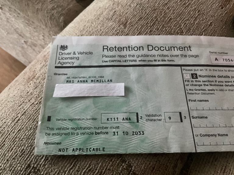 KT11 ANA  -  PRIVATE NUMBER PLATE