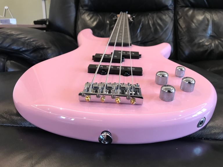 Ibanez GSR200-BPK GSR Series 4 String Bass guitar - Baby Pink, as new with Phat II EQ