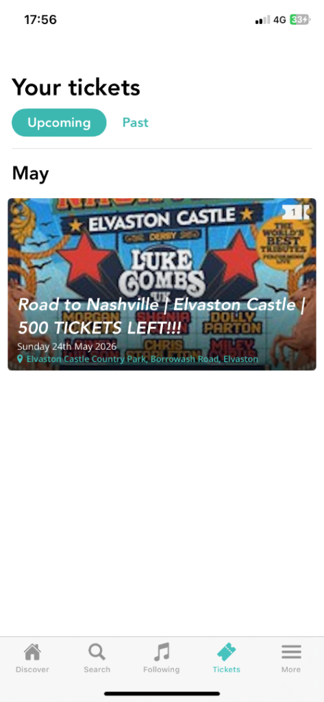 Road to nashville ticket 