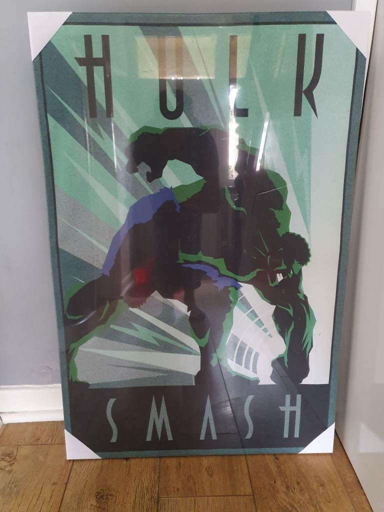 Incredible Hulk Poster Art Deco Style Marvel