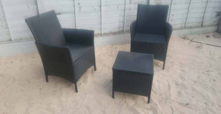 Brand new black wicker coffee set of 2.. can deliver