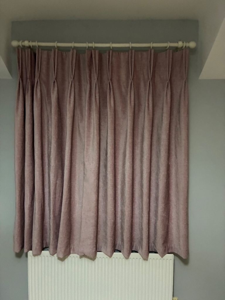 1 pair of Pink chenille curtains 