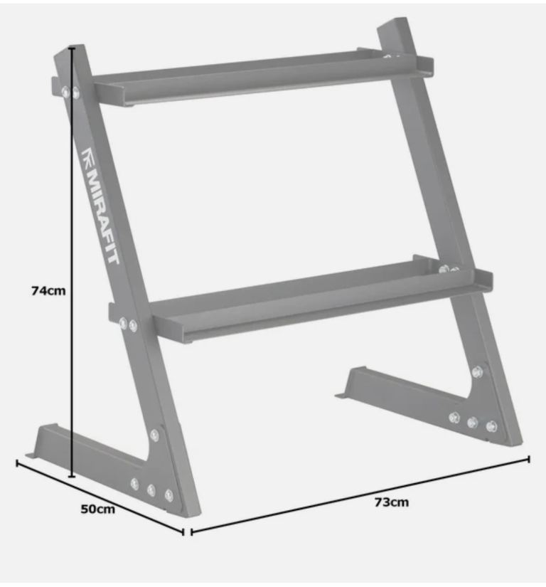 Mirafit Folding Home Gym Bench With Dumbbells & Storage Rack