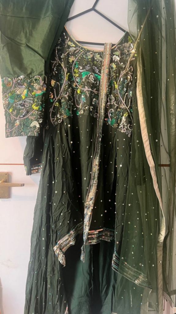 Green Waterfall Dress Partywear