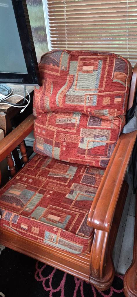 Wooden framed sofa + 2 chairs for Sale in Skelton-in-Cleveland, North ...