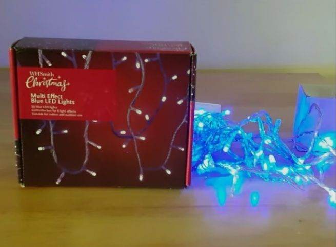 WHSmith 56 Cold Blue Multi Effec Lights Indoor  Christmas lights 6.75m Boxed
