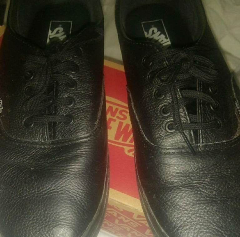 Vans black leather trainers