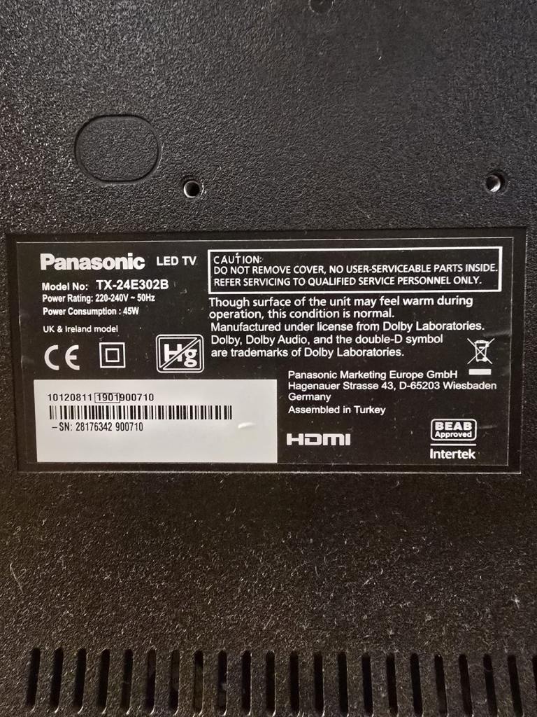 PANASONIC TV TX24E302B LED 720p HD Ready 24-inch TV with Remote