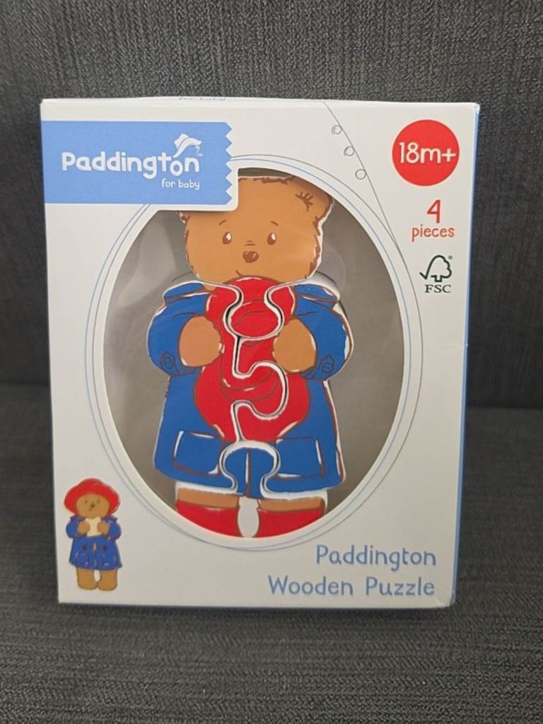 Paddington Bear Wooden Puzzle – 4 Pieces, FSC Certified, 18 Months+