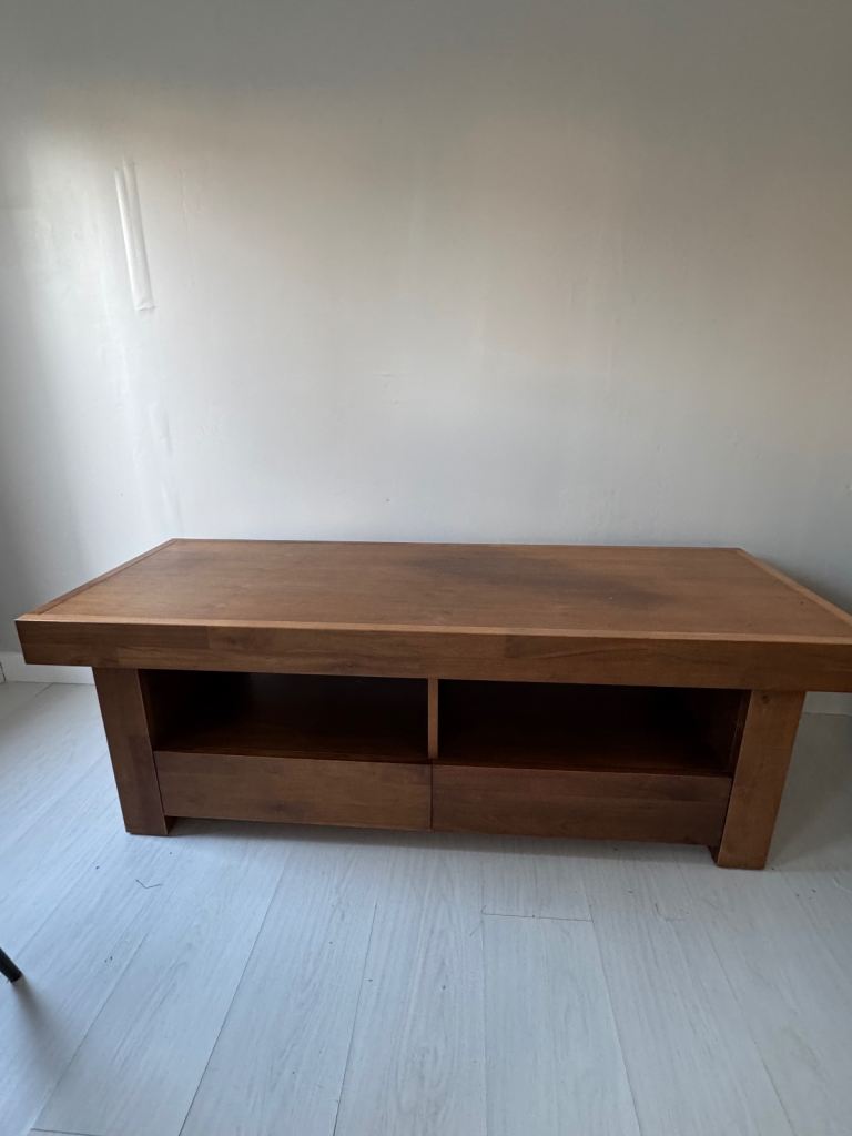 Solid Walnut Oak TV entertainment table 