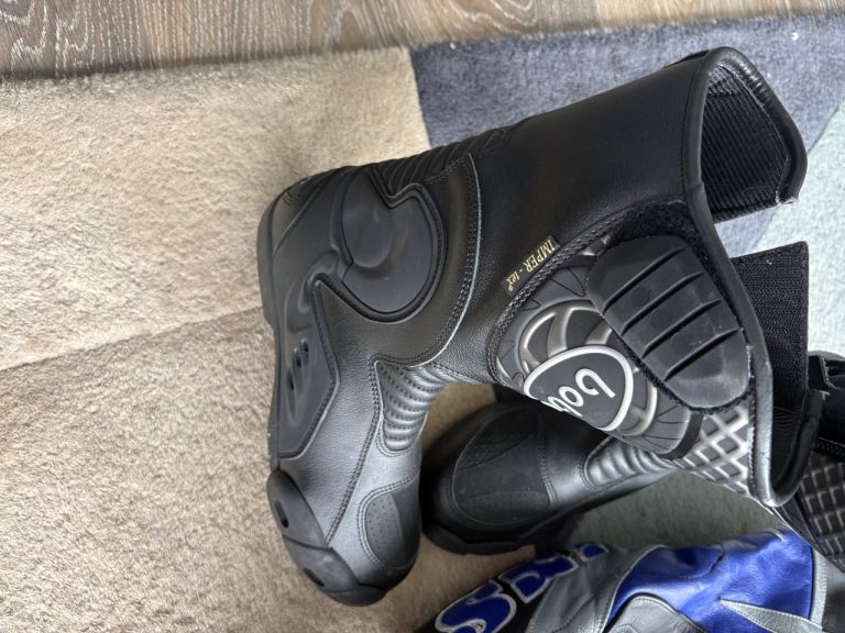 Motorcycle leathers and boots