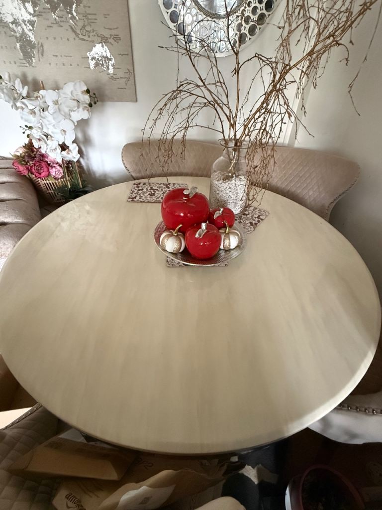Marble Dining Table and Four Velvet Chairs – As Good As New