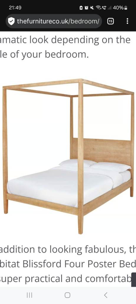 Habitat 4 poster double bed - with instructions